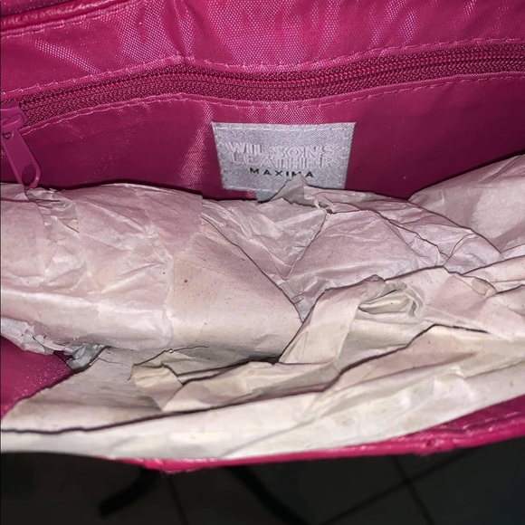 Fuchsia Wilson’s Leather Maxima clutch purse. - Picture 3 of 4